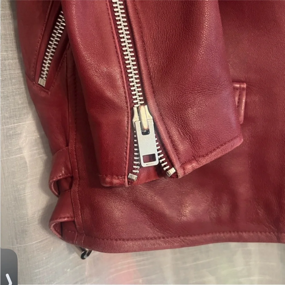 Walter Baker Lamb Leather Burgundy Jacket - Picture 9 of 11